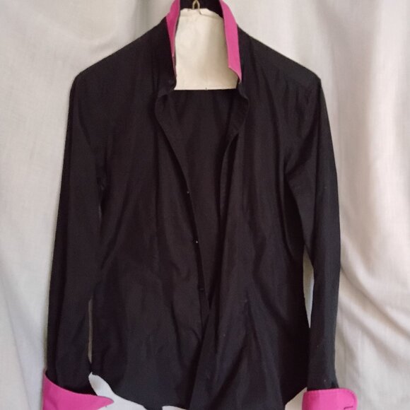 Ralph Lauren black and pink fitted cotton shirt size 6 - Picture 1 of 4